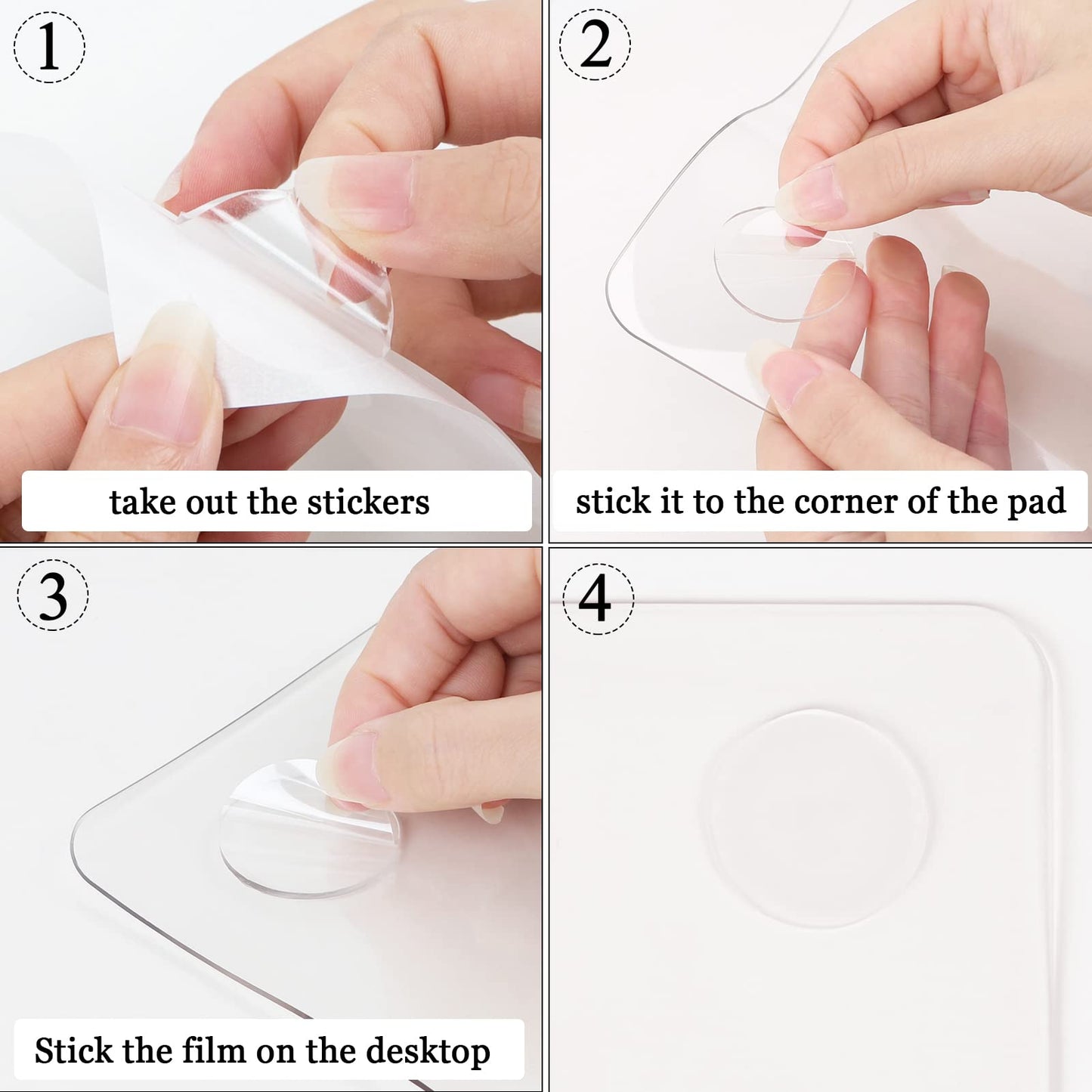 Oterri Clear Writing Desk Pad, 47.2’’x16.9” Heat Resistant Waterproof PVC Round Edge Durable Desk