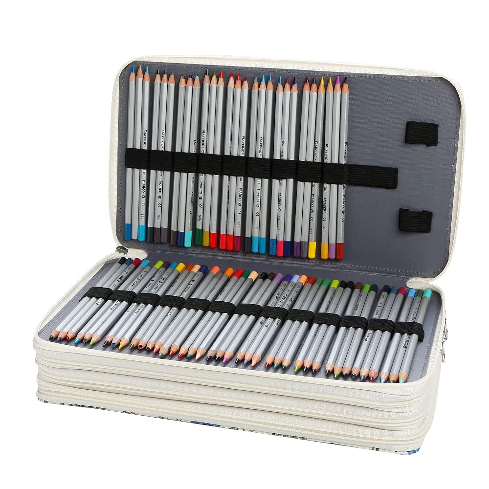 Lbxgap 300 Slots Colored Pencil Case Organizer, 4 Layer Bag