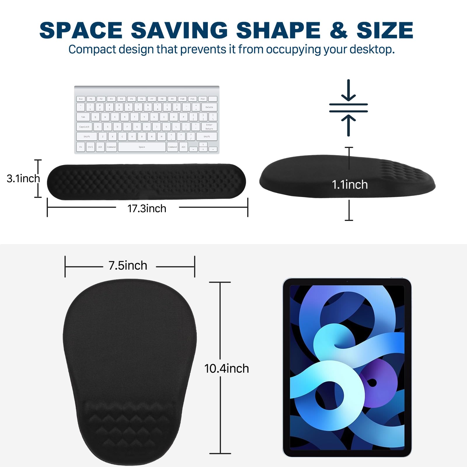 Hasinart Ergonomic Mouse Pad and Keyboard Wrist Rest with Massage Design, Space-Saving Mouse Pad