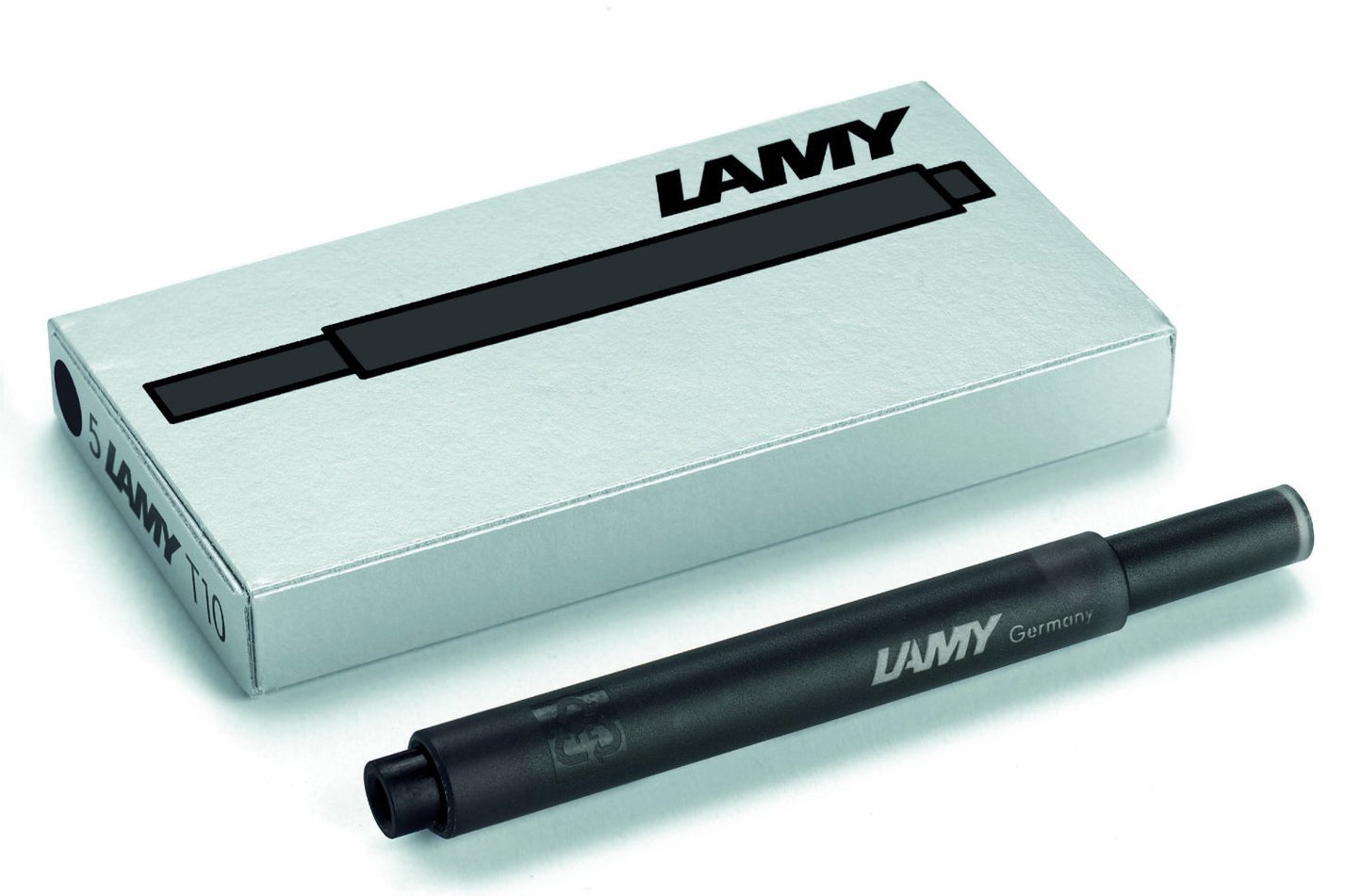 Lamy Safari Fountain Pen (M) & 5 Black Ink Cartridges (Yellow)