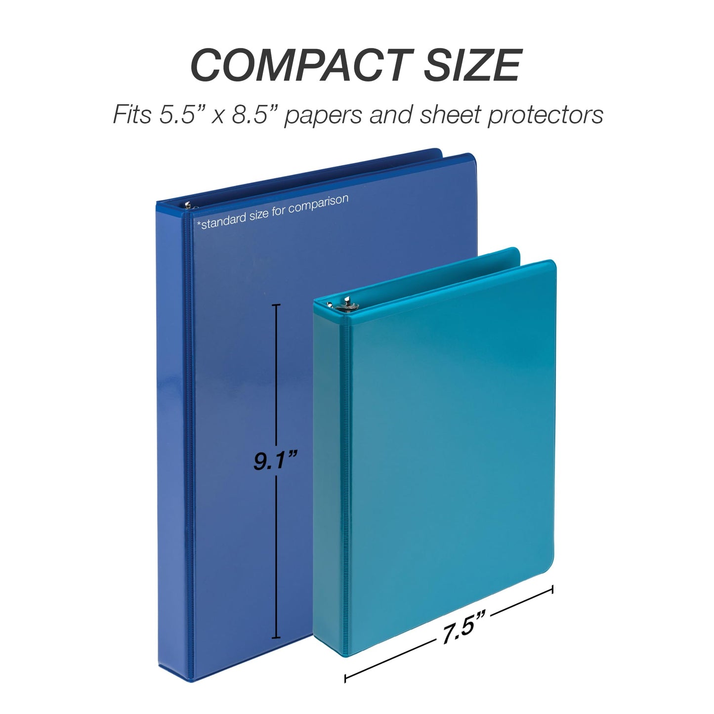 Samsill Economy 1 Inch Mini 3 Ring Binder, Round Ring Binder, Holds 5.5 x 8.5 Inch Documents