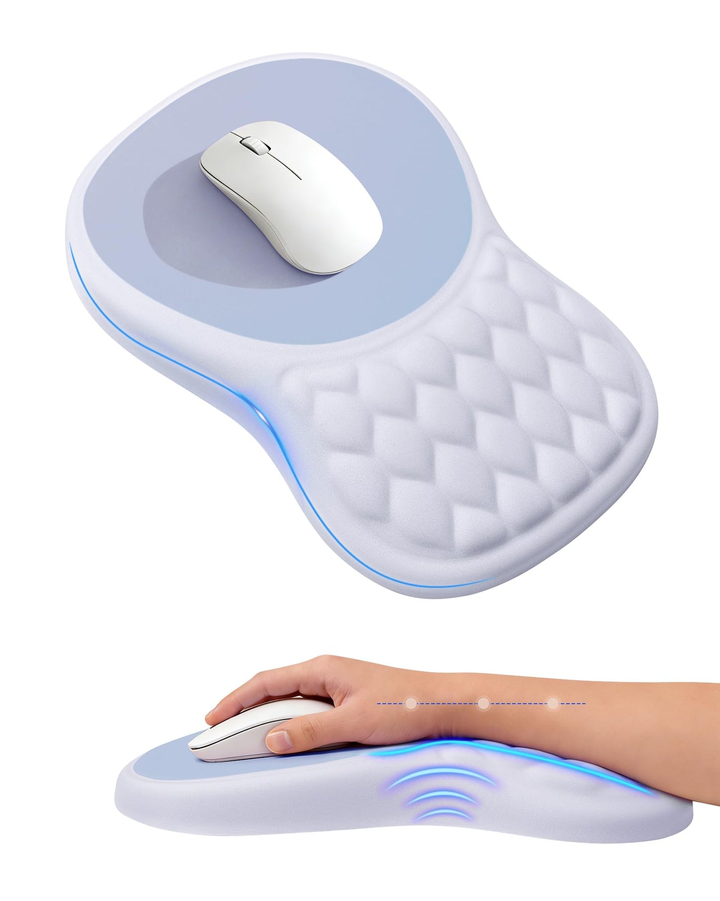 PVIPCZ Ergonomic Mouse Pad with Sloped Memory Foam Wrist Rest