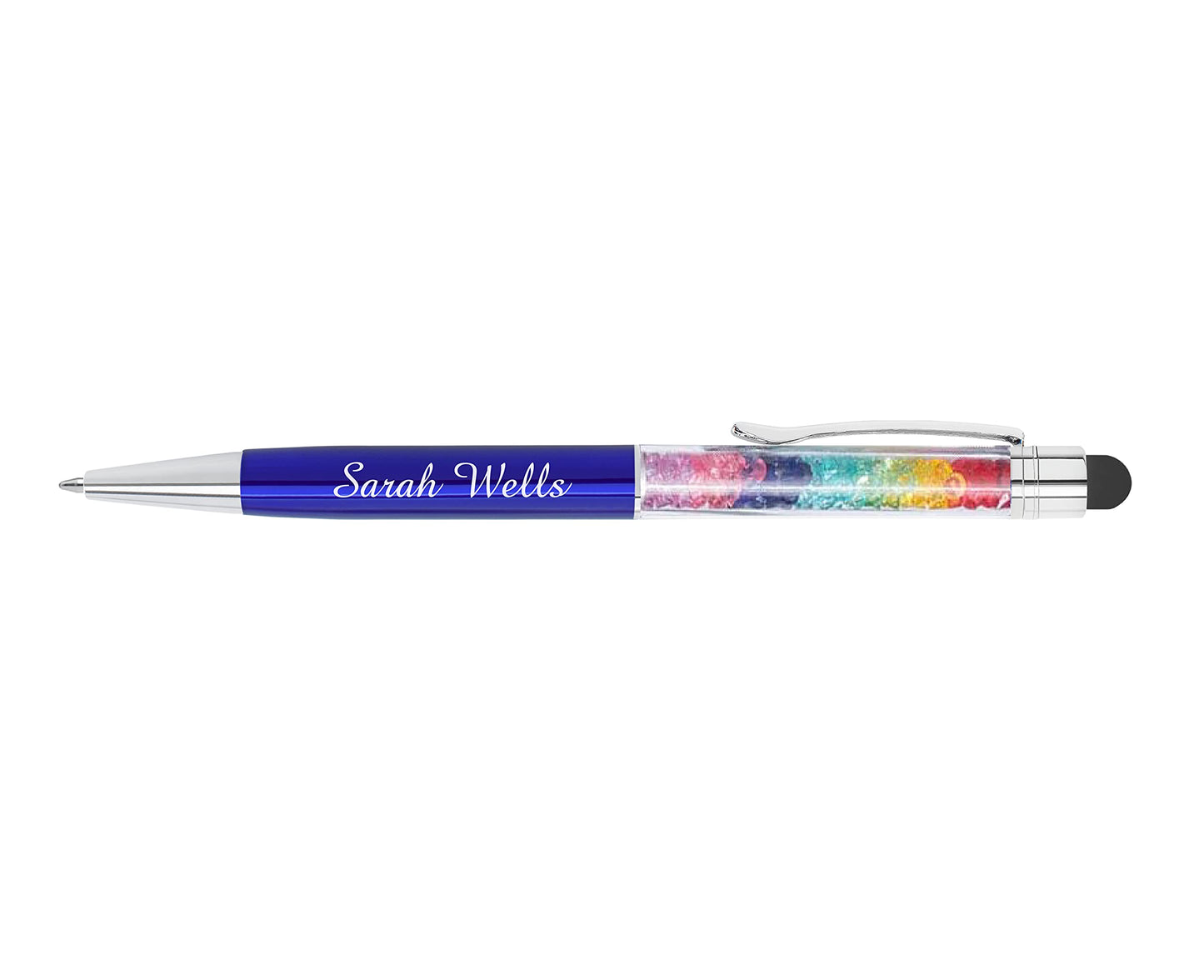 ExpressDesigns™ - Personalized Crystal Prism Pens with Stylus - Metal Gem Pen - Custom Metallic