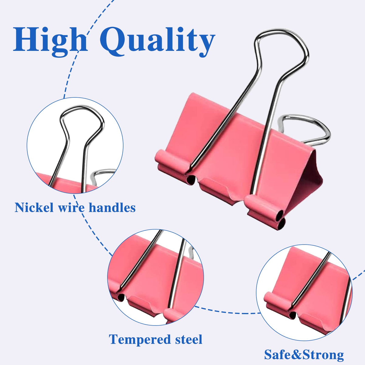 OWLKELA 100 Pcs Binder Clips, Assorted Sizes, Multicolor