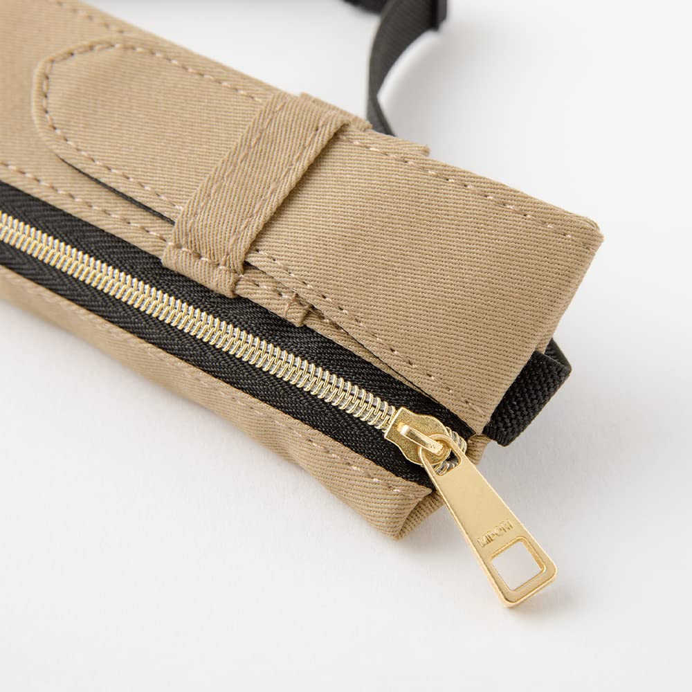 DESIGNPHIL Midori 41824006 Pencil Case, Book Band, Pen Case, Beige, For B6-A5