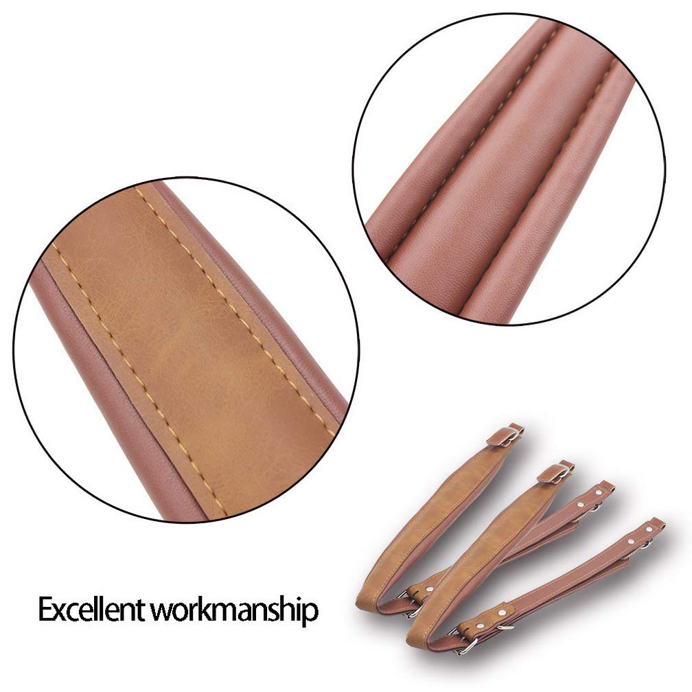 BIBISTORE Soft Leather Adjustable Accordion Shoulder Harness Straps Instrument Accessories (Coffee)