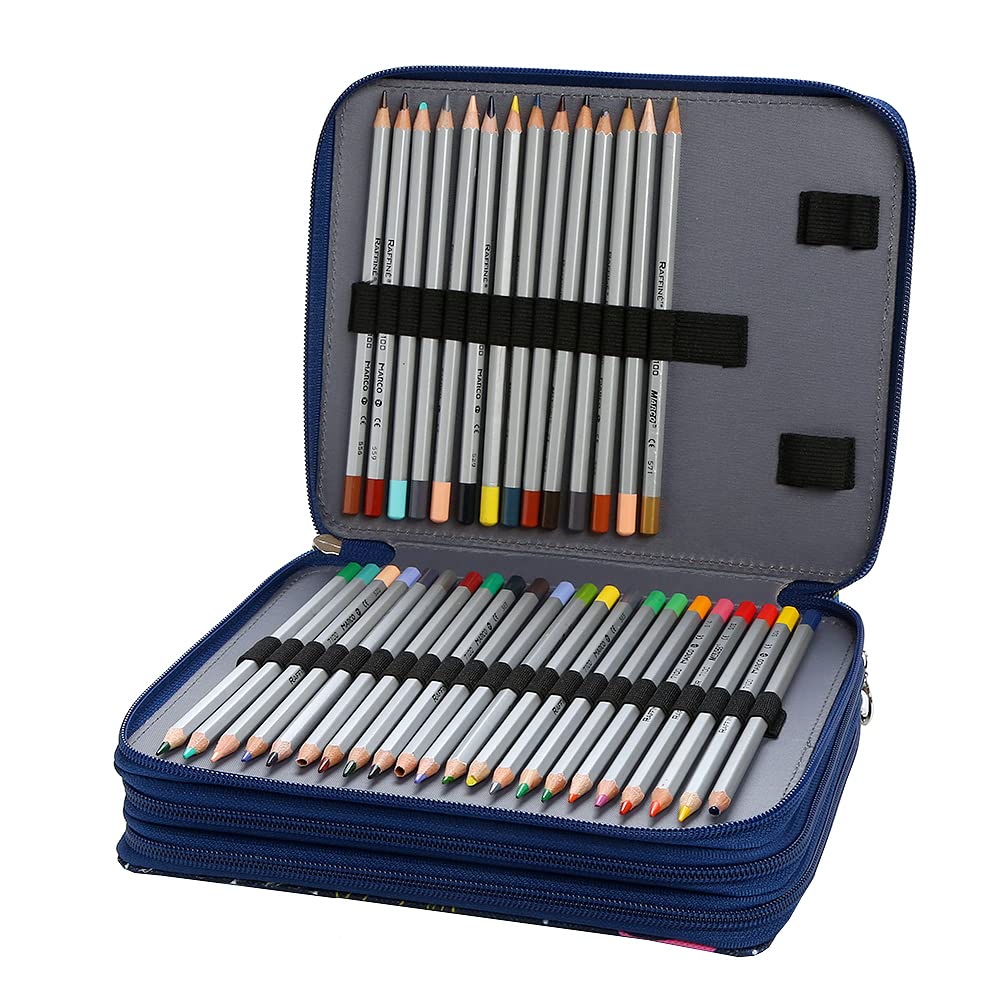 Lbxgap 120 Slots Colored Pencil Case Organizer, 3 Layer Bag