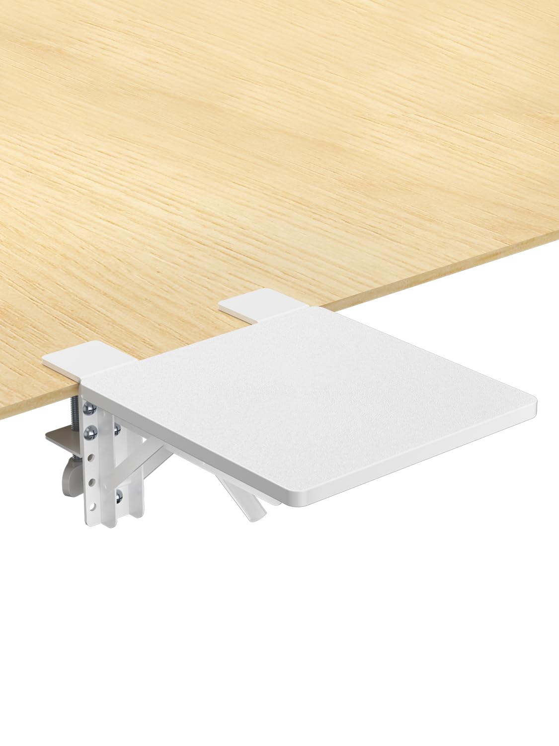 suptek Ergonomics Desk Extender Tray, 9.5"x9.1" Clamp on Table Mount Arm Wrist Rest Shelf, 90°