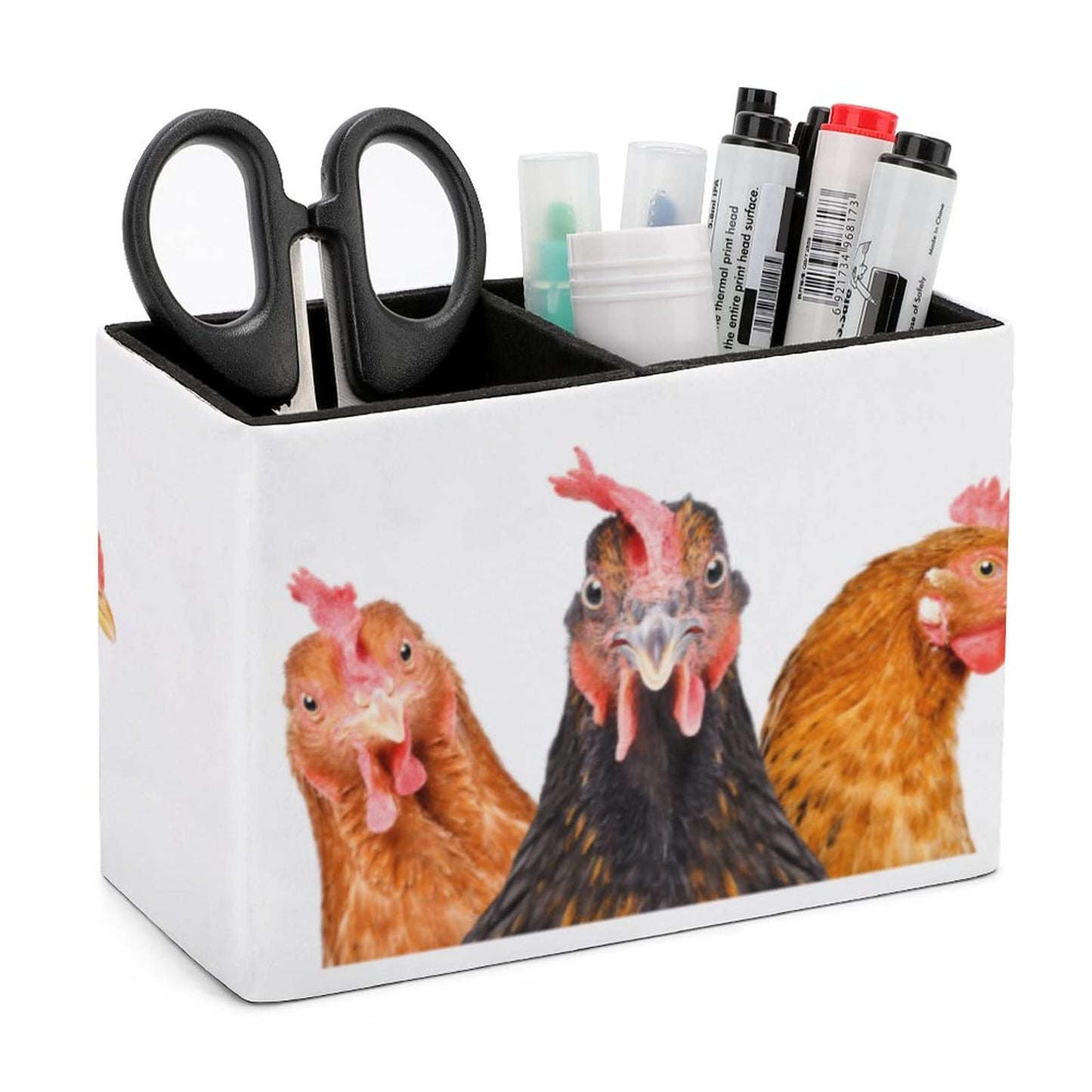 Niapessel Pencil Holder for Desk, Funny Three Chickens Pen Holder Storage Desktop Pen Organizer