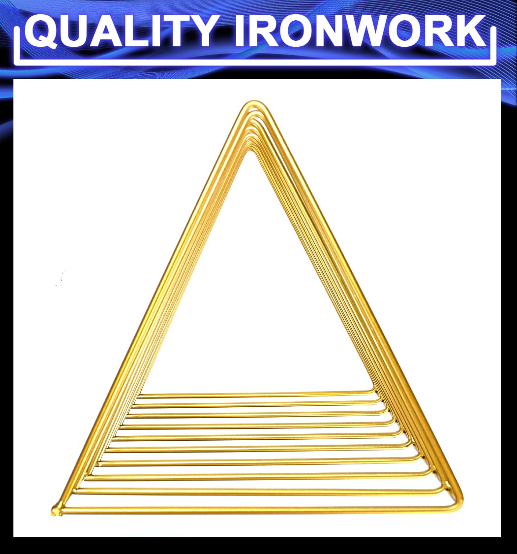 Udreamer 9 Slot Record Holder,Triangle Vinyl Record Storage, Golden