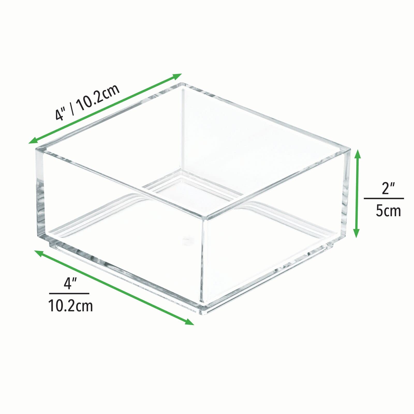 mDesign Plastic Square Desk Organizer - Create Section for Home Office Drawers, Desktop - Holds