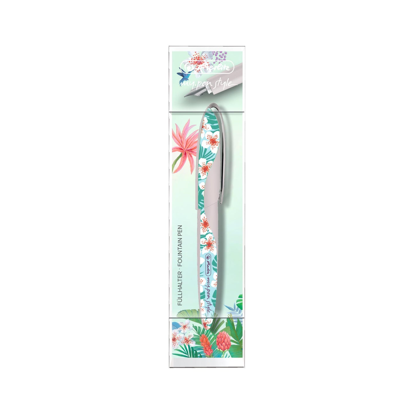 Herlitz my.pen style Ladylike Fountain Pen for Left and Right Handed Users, Includes 1 Ink Cartridge