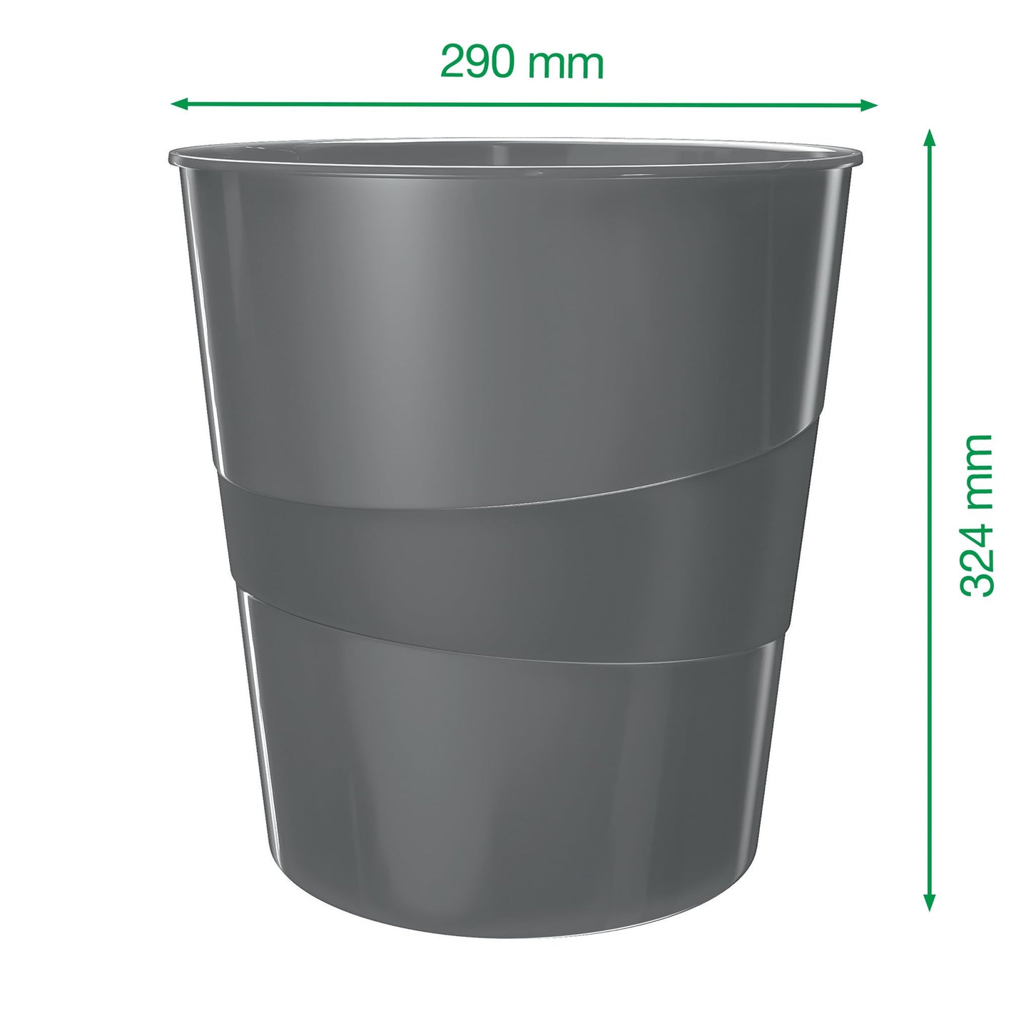Leitz 52781062 15 Litre Waste Bin, Plastic, Wow Range, Metallic Purple
