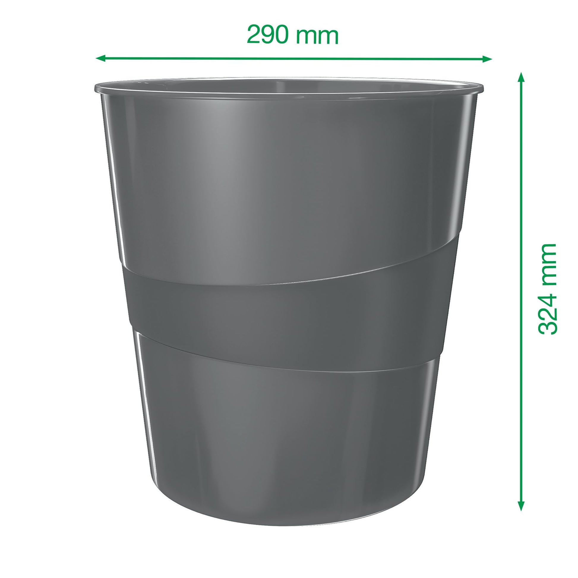 Leitz 52781062 15 Litre Waste Bin, Plastic, Wow Range, Metallic Purple
