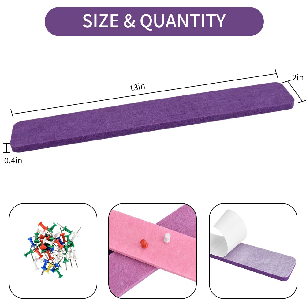 Vuzvuv 8Pcs Cork Bulletin Board Strips for Wall Office-Purple