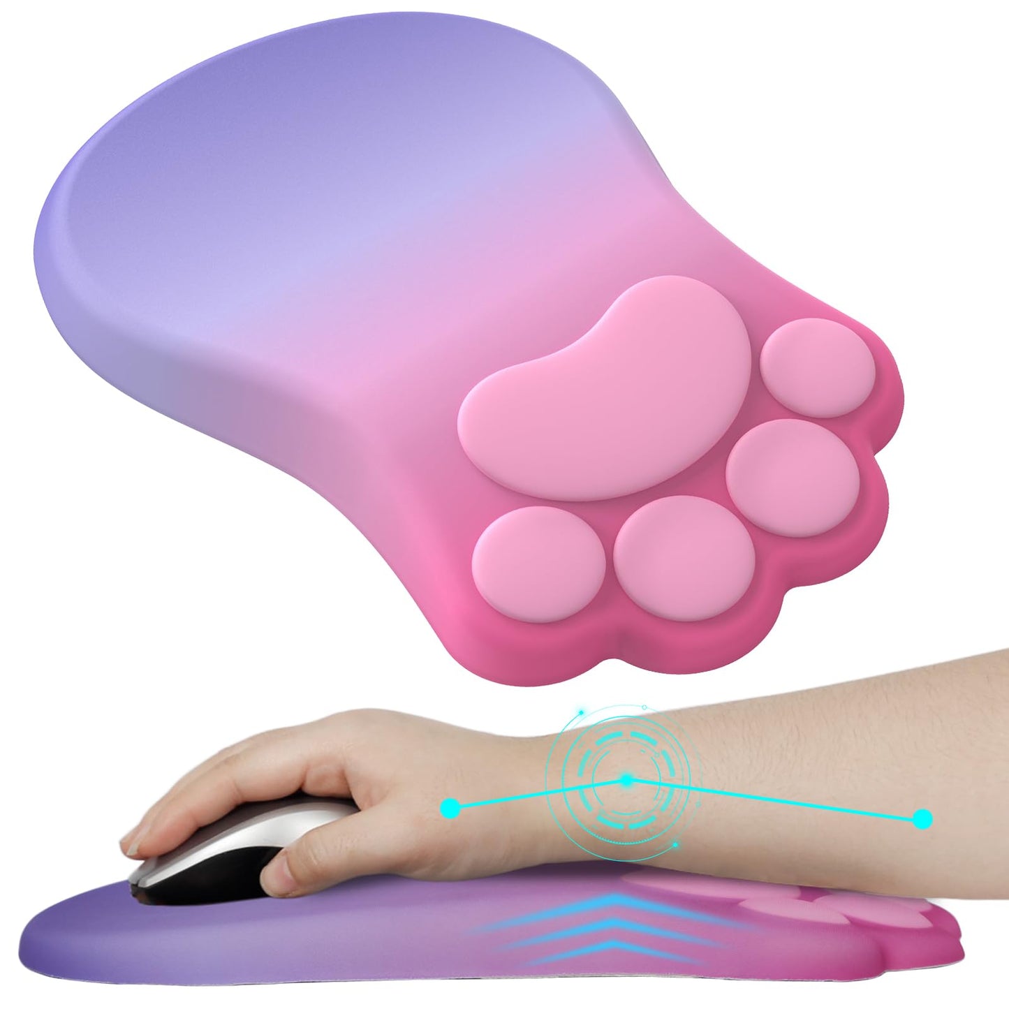 L-SPOUTTO Ergonomic Mouse Pad with Wrist Rest,Pink Mouse Pad Wrist Support