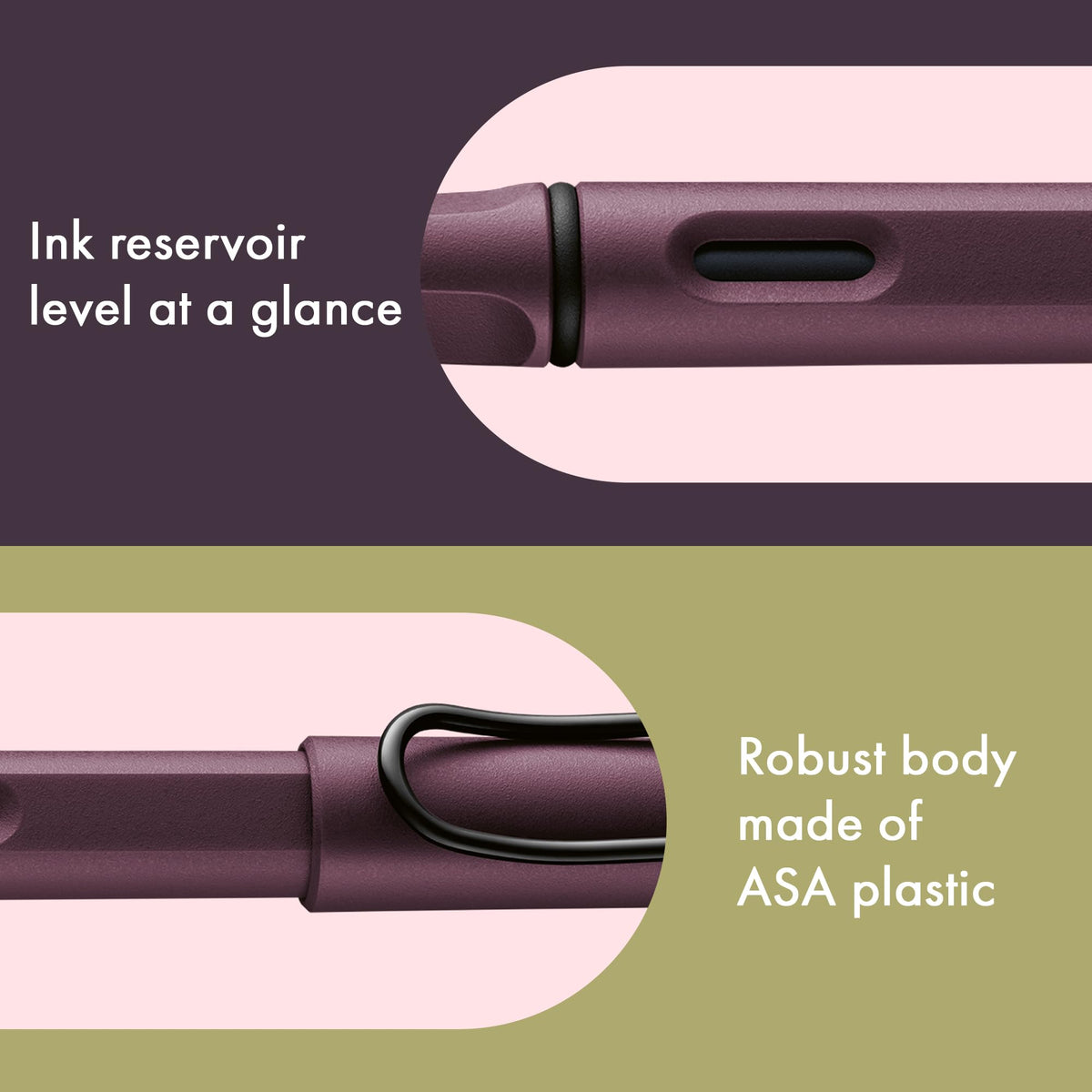 LAMY safari scarlet - Fountain Pen with ergonomic grip & polished steel nib in size F - ideal for