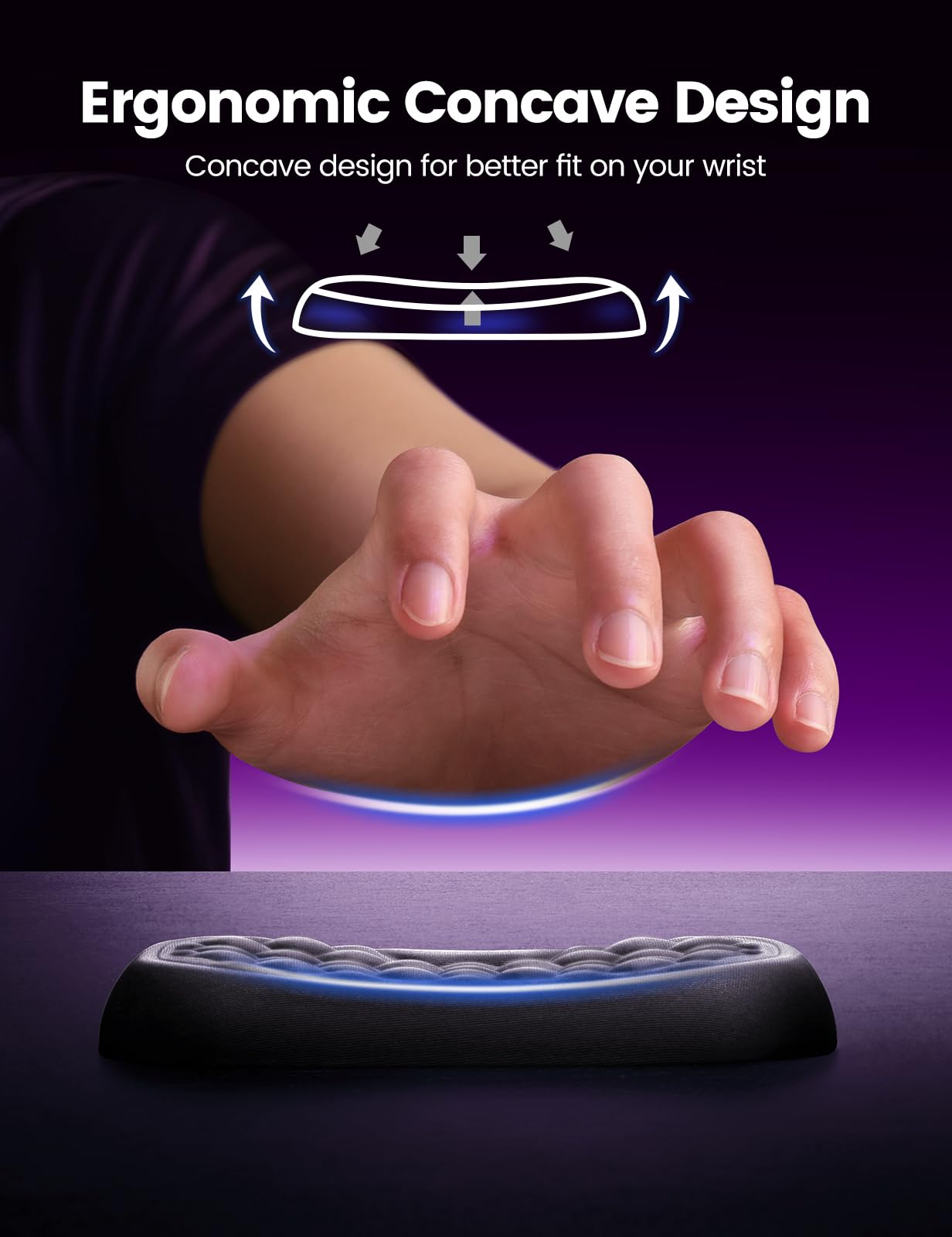 Vaydeer Wrist Rest for Keyboard and Mouse, Computer Ergonomic Wrist Support Pad, Soft Memory Foam