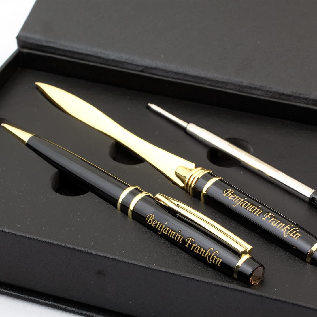 Sotania Custom Engraved Executive Pen Gift Set – Personalized Brass Ballpoint Pen with Matching