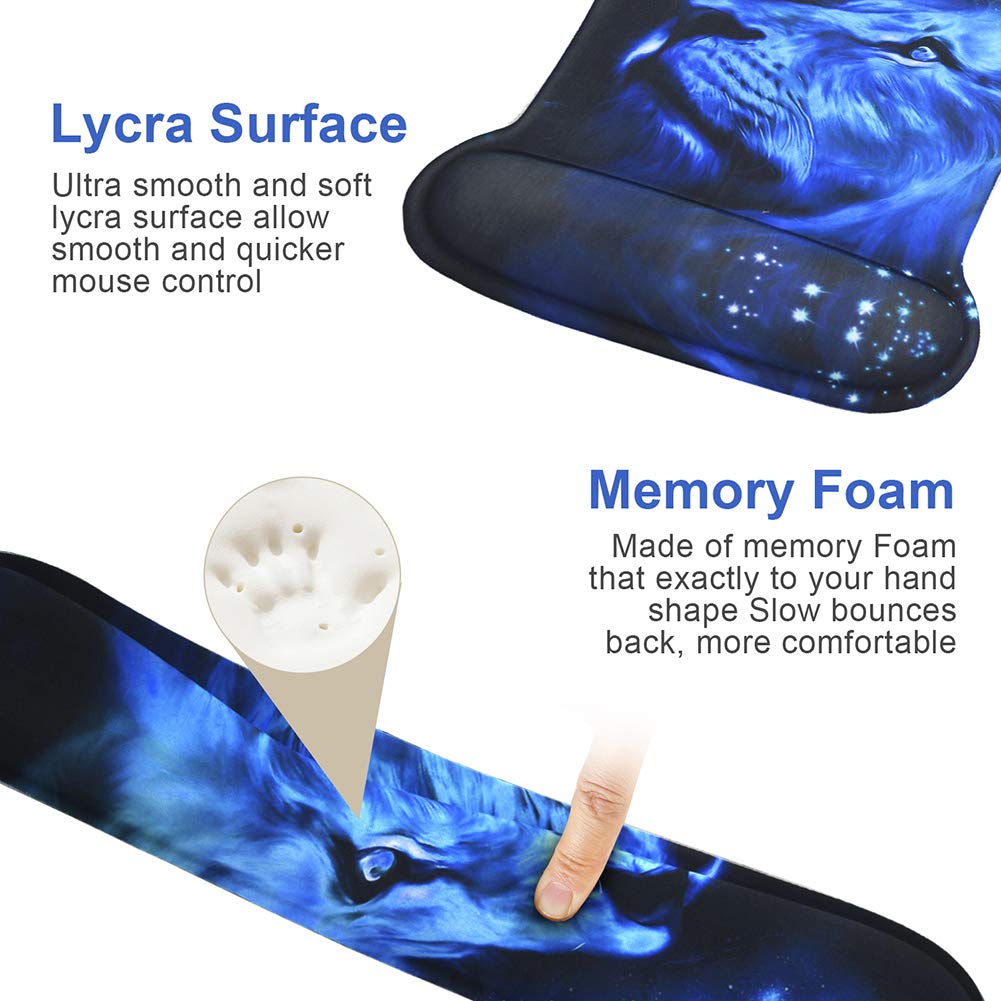 Mouse Pad with Wrist Support and Keyboard Wrist Rest Pad Set,Ergonomic Mouse Pads for Computers
