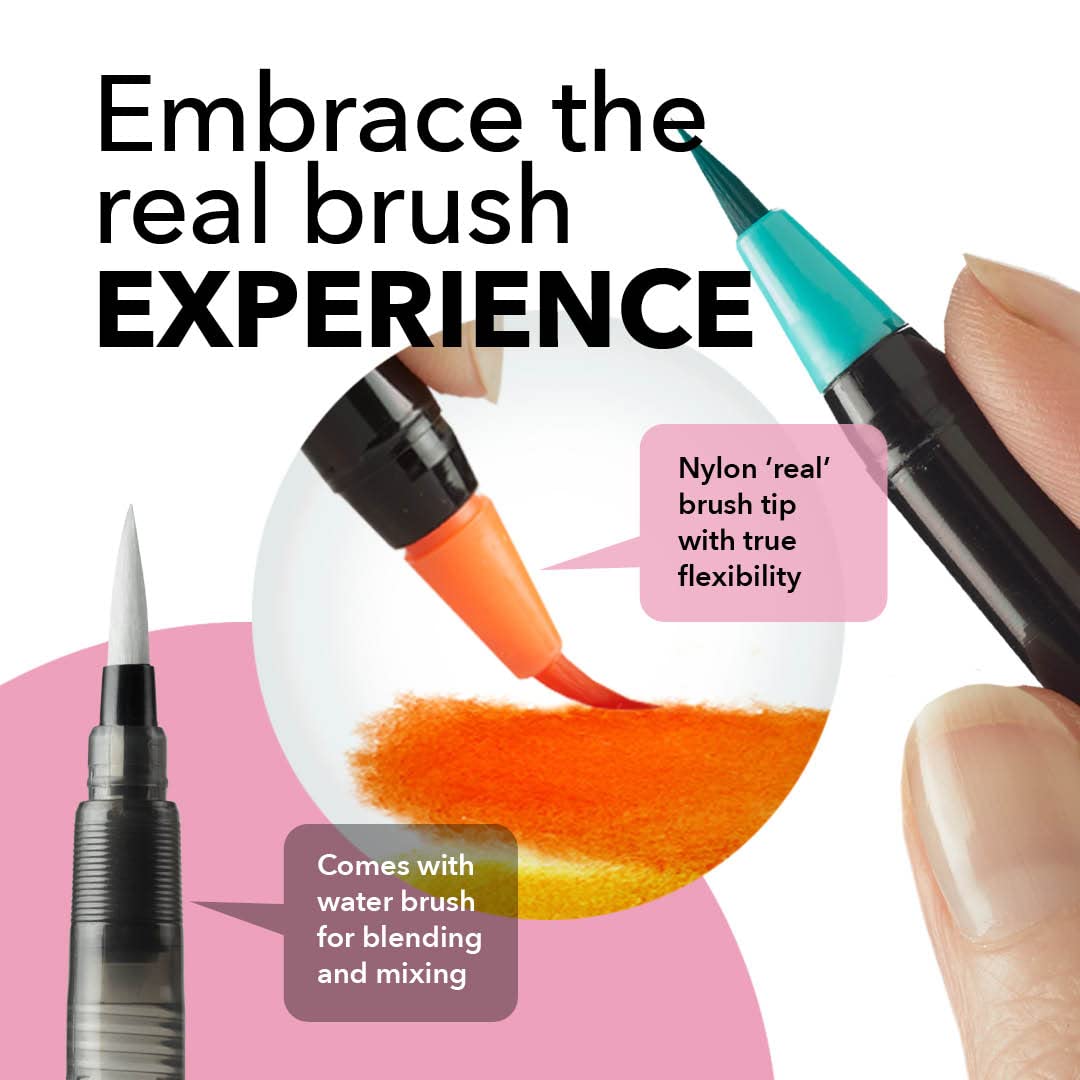 Castle Art Supplies Watercolor Brush Pens for Artists - 24 Colors