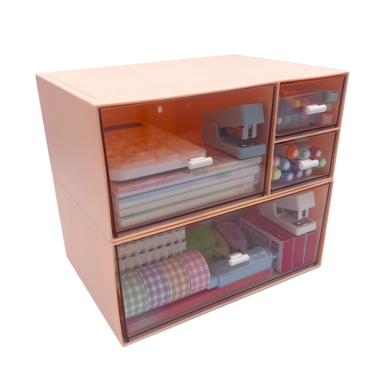 Marknor Desk Organizer with 4 Drawers, Makeup Organizer, Plastic Sundries Storage, Vanity