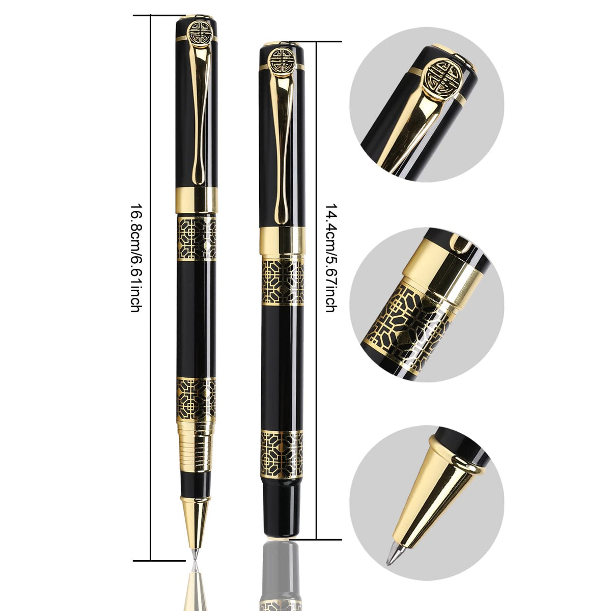 YIVONKA Ballpoint Pen Black Refill,Classical retro style Luxury Pen,Best Ball Pen Gift Set for Men