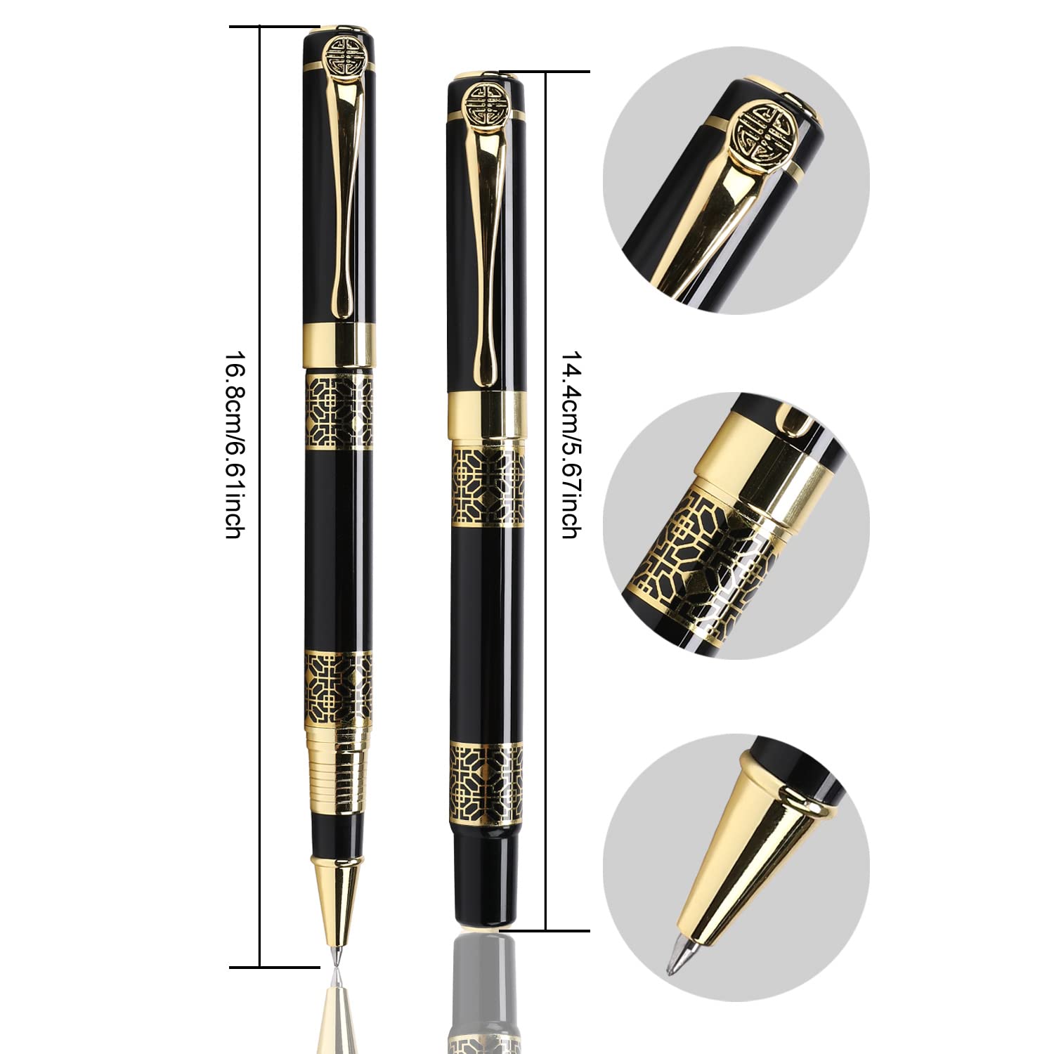YIVONKA Ballpoint Pen Black Refill,Classical retro style Luxury Pen,Best Ball Pen Gift Set for Men
