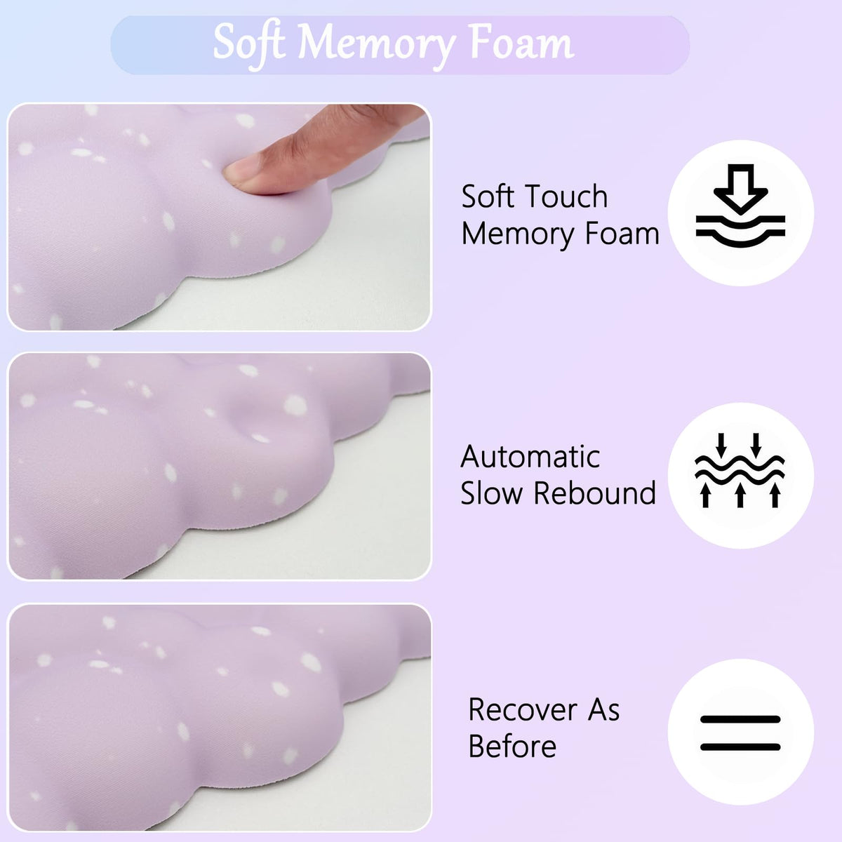 Cloud Mouse Pad Keyboard Wrist Rest 4PCS Extended Large Galaxy Stars Desk Mat Pad Set Memory Foam