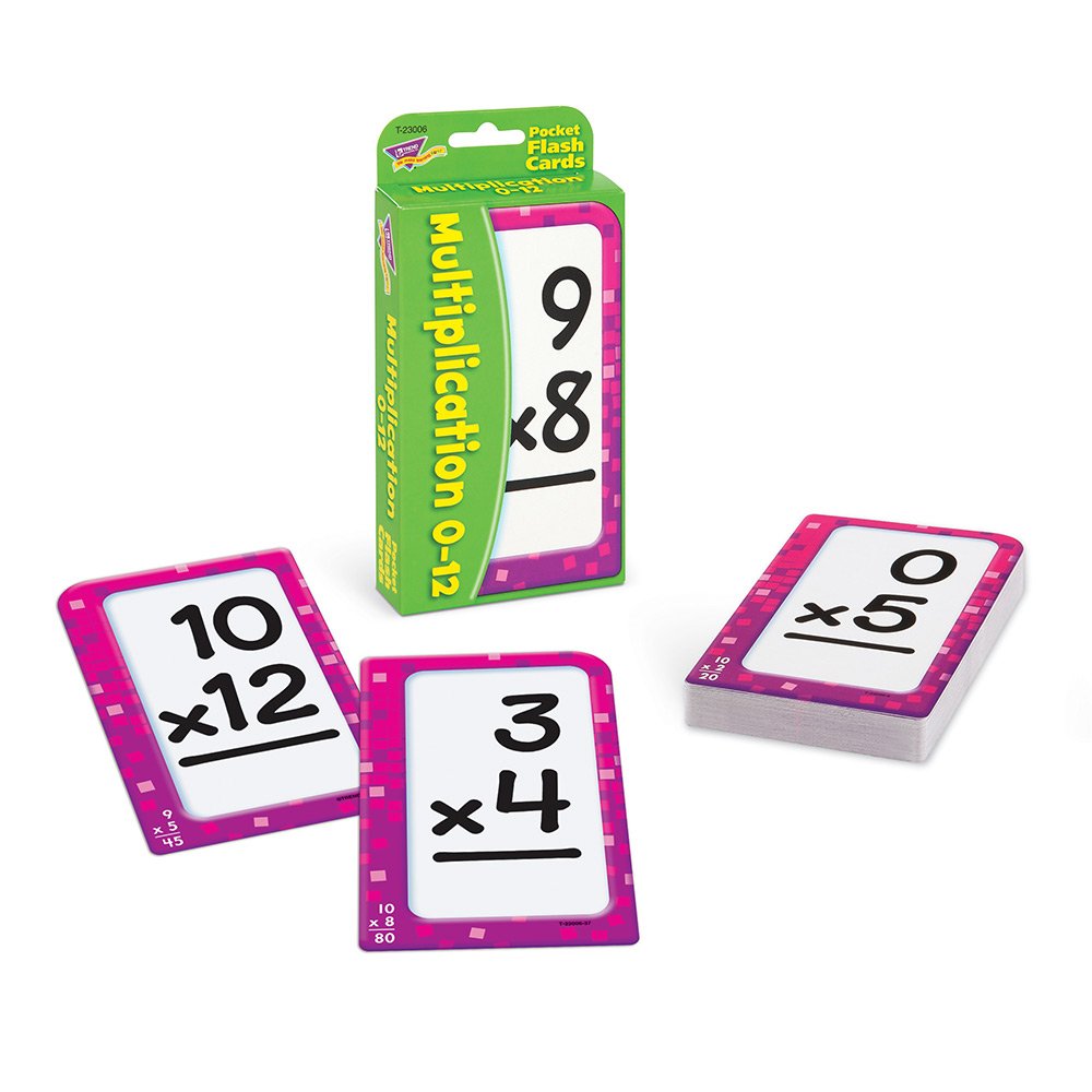 Trend Enterprises: Multiplication 0-12 Pocket Flash Cards, Great for Skill Building and Test Prep