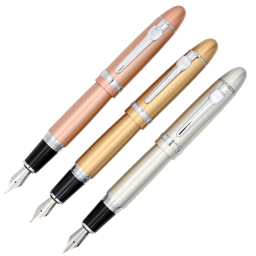 zoohot Jinhao 159 Fountain Pens Medium Nib Silver Trim Big Heavy Pen Business Signature Gift