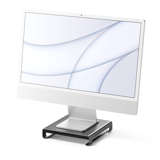SATECHI Type-C Aluminum Monitor Stand Hub with USB-C Data, USB 3.0, Micro/SD Card Slots & 3.5mm
