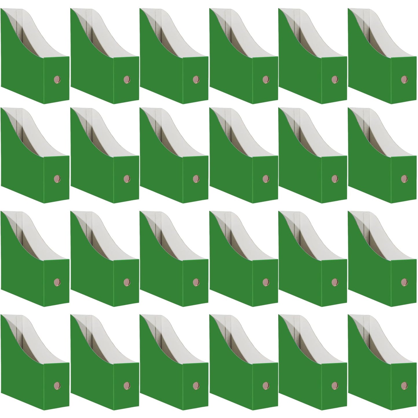 Limitliho 24 Pack Green Cardboard Magazine File Holder for Desk or Shelves