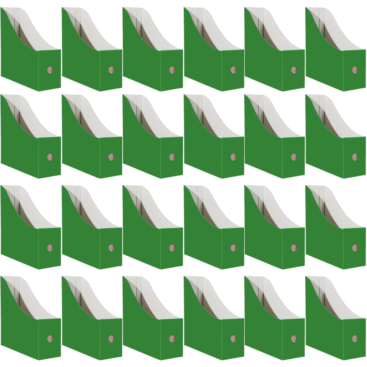 Limitliho 24 Pack Green Cardboard Magazine File Holder for Desk or Shelves