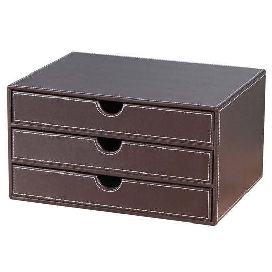 RHCSZ Stackable 3-Drawer Desk Organizer, Executive Office Supplies Desktop Filing A4 File