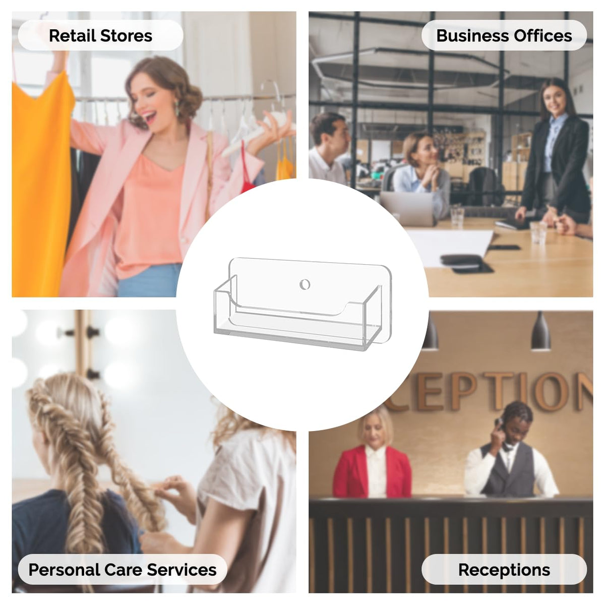 Marketing Holders 6 Pack Wall Business Card Holder with Hardware Holds 3.5" x 2" Gift Cards