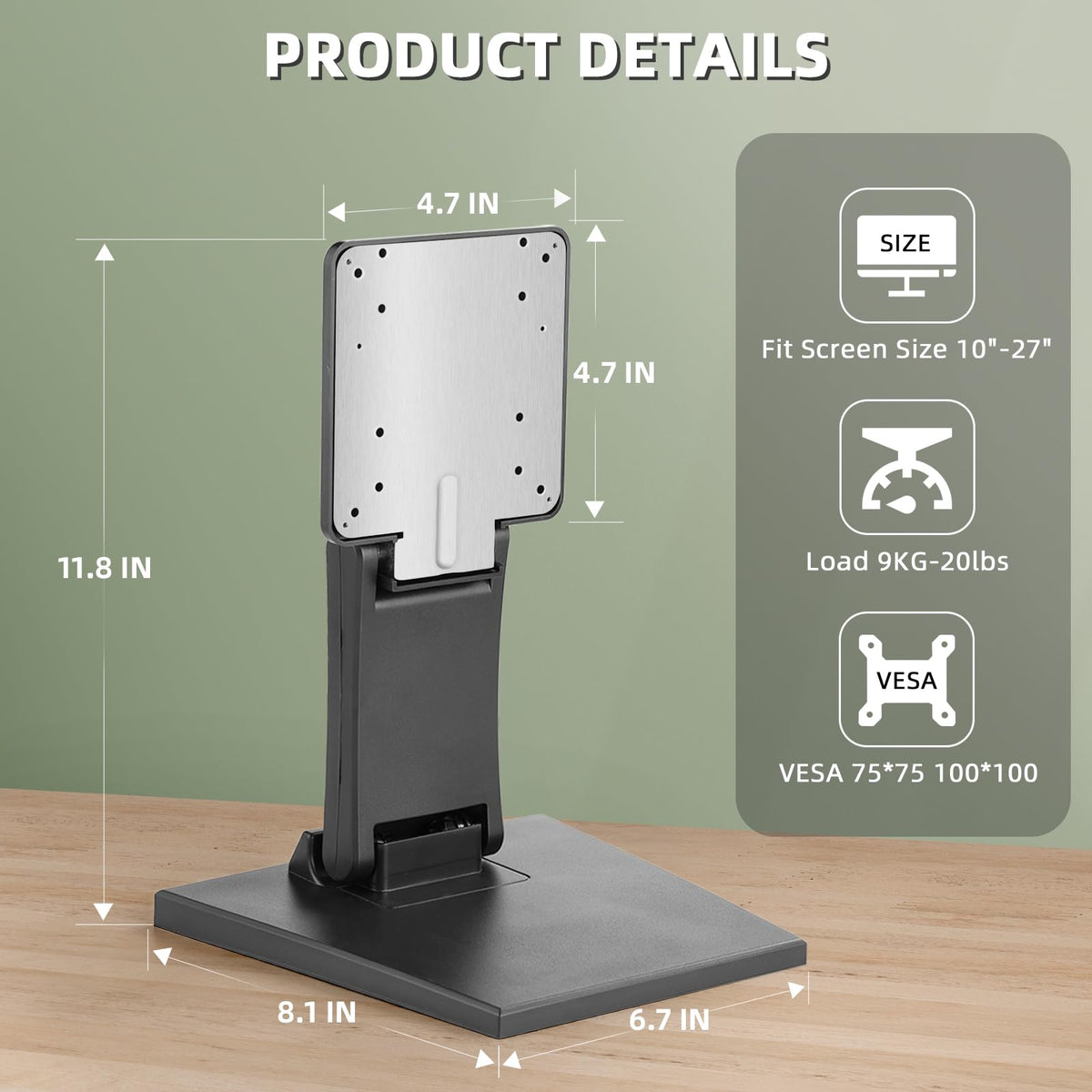 WEARSON Mount Stand for Amazon Alexa Echo Show 15 (1st, 2nd Gen), Tilt, and Rotate Stand Made for