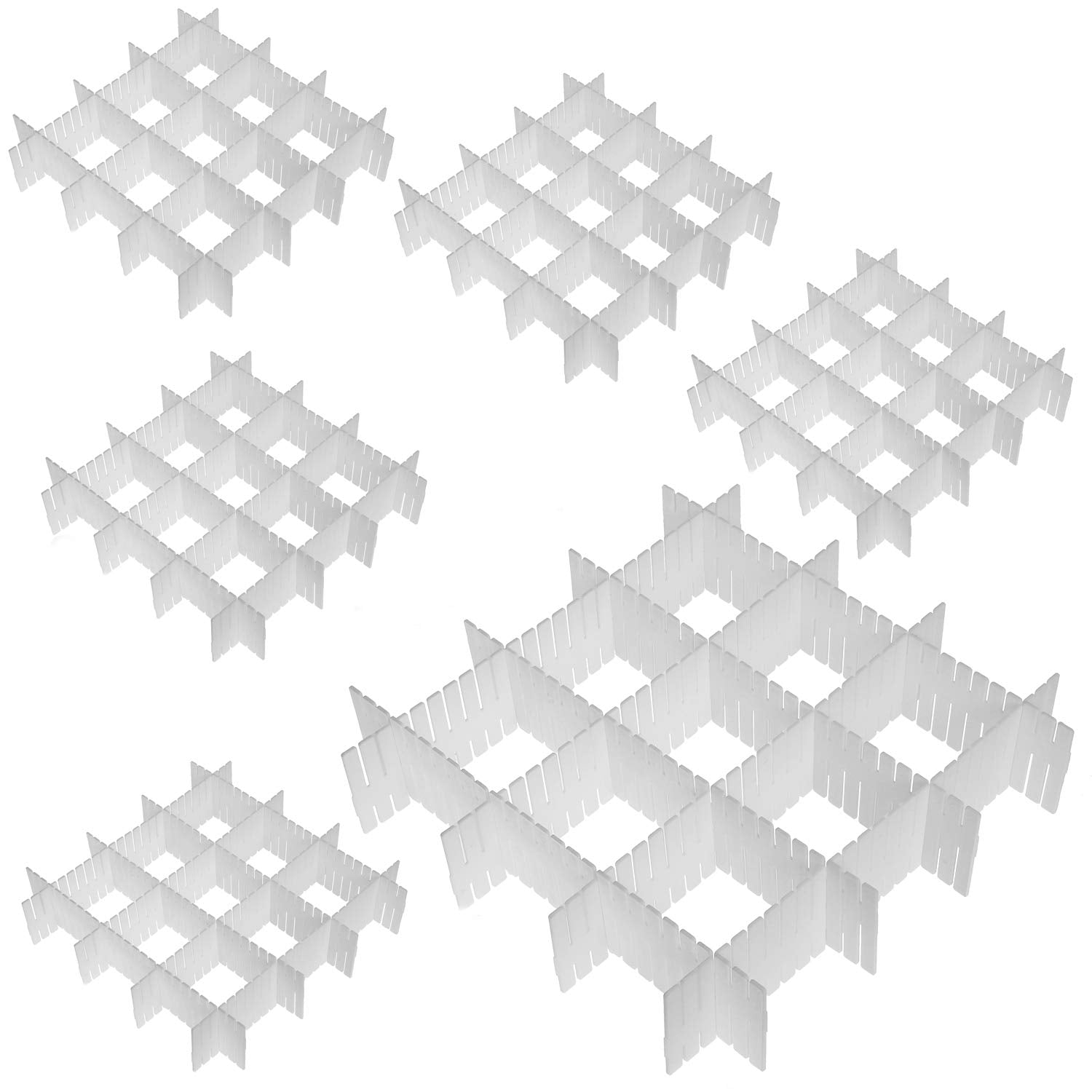 KINJOEK 48 PCS DIY Drawer Divider Organizers, Adjustable Plastic Desk Drawer Separators for