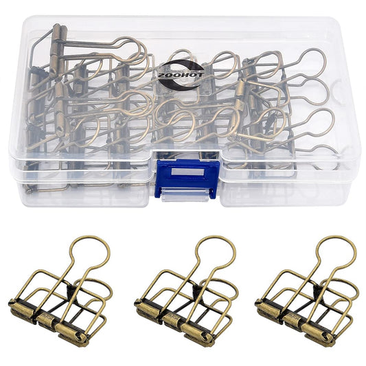 Binder Clips Paper Clamps 32mm Clips for Office School Supplies (Bronze)
