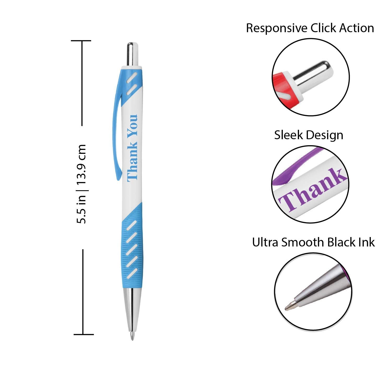 Express Pencils Thank You Gift Pens with gripper for Events, Parties, Employee Appreciation & More