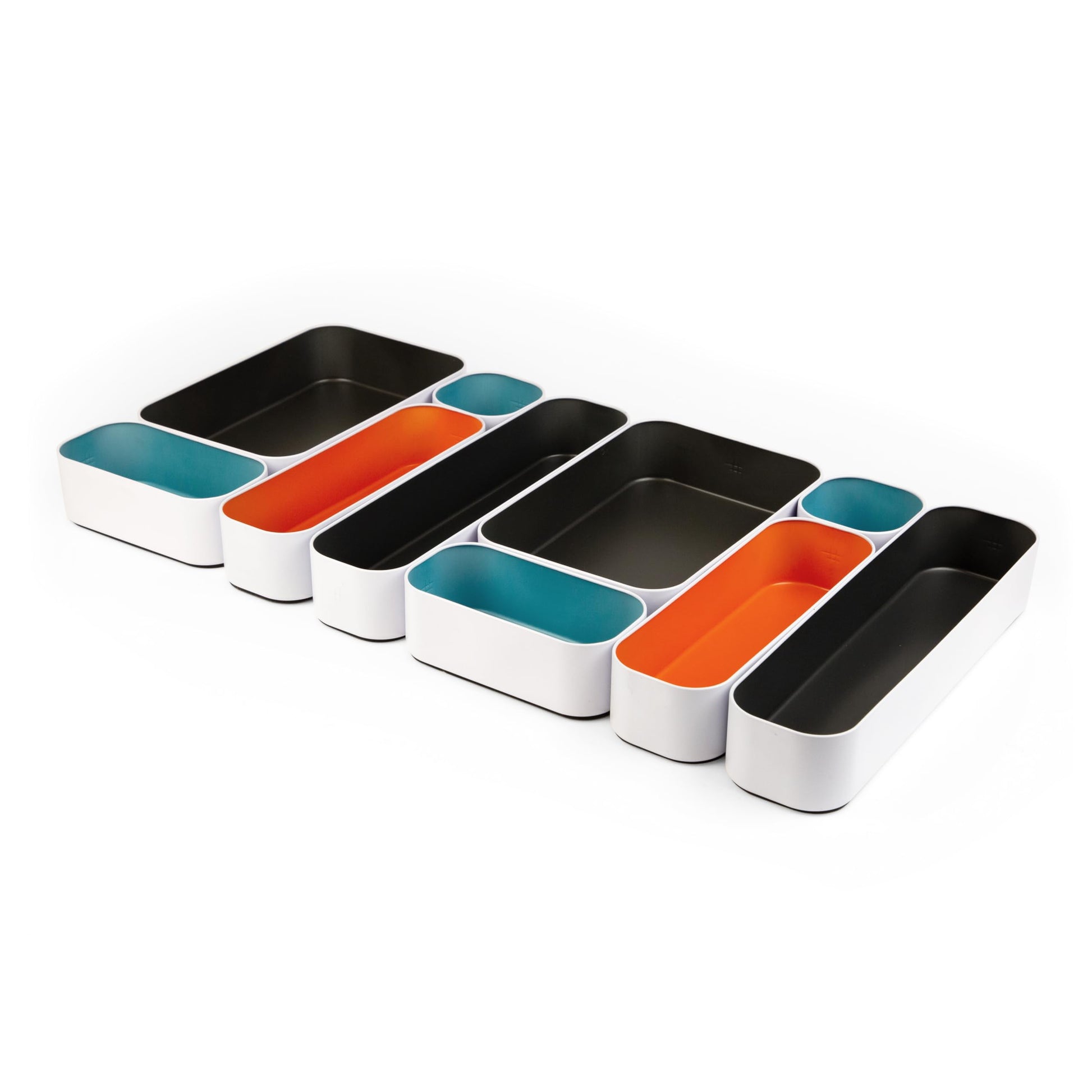 Three by Three Seattle Metal Drawer Organizer Tray Set, 10-Pc (Multicolor)