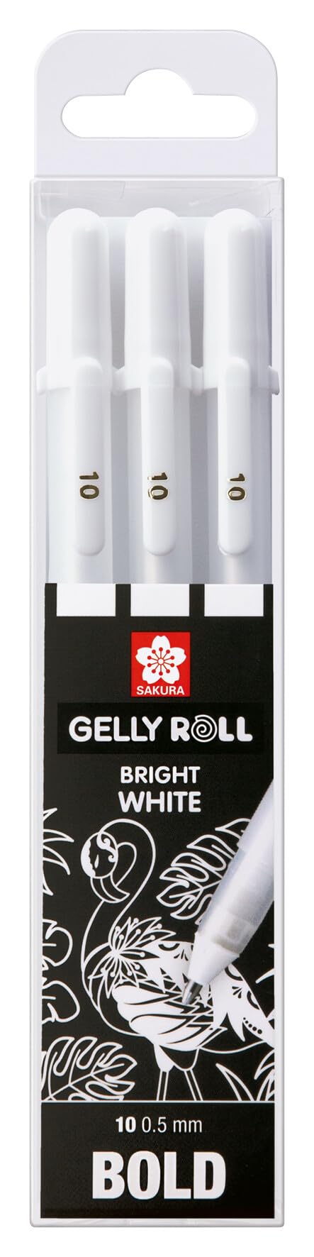 SAKURA Gelly Roll Basic - Bright White Gel Pen Set - Bold 1.0 mm Nib - Opaque White Ink for Dark