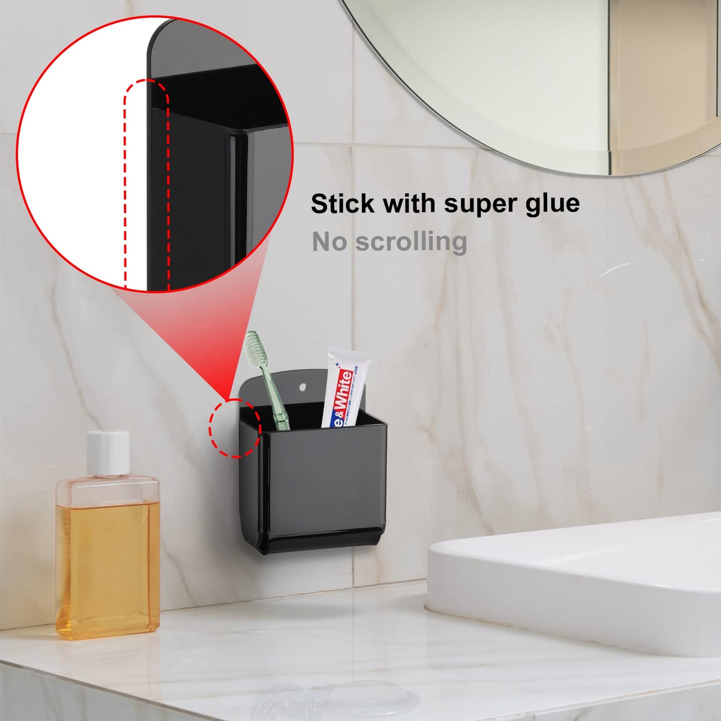 Cosmos Pack of 2 Acrylic Remote Control Holder Adhesive Wall Mount Phone Holder Wall Mount