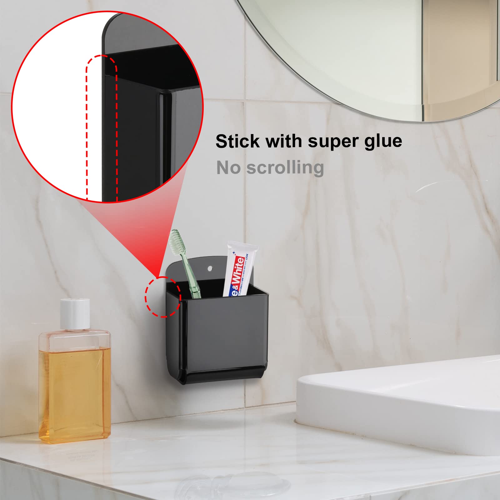 Cosmos Pack of 2 Acrylic Remote Control Holder Adhesive Wall Mount Phone Holder Wall Mount