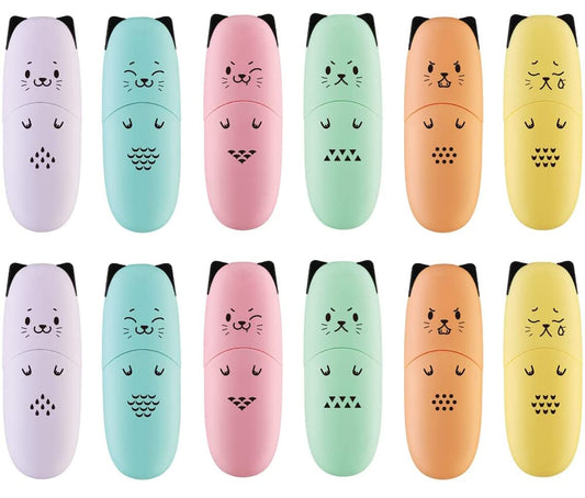 enlegend 2 Packs Cute Animal Design Mini Highlighter Pen Assorted Colors Chisel Tip Gift Pastel