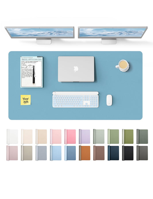 YSAGi Leather Desk Protector, Office Mat, Large Mouse Mat, Non-Slip PU Leather Blotter, Laptop Desk