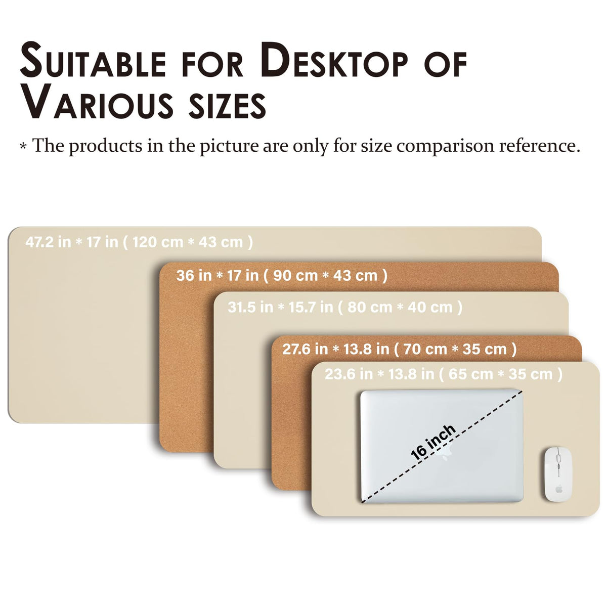 Large Cork Desk Mat - 47.2"x 17" Desk Pad for Office and Home - Ideal for Large Mouse Pad and Desk