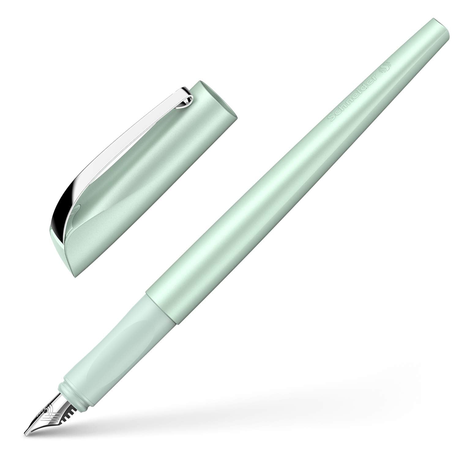 Schneider Callissima Calligraphy Fountain Pen, 1.5 mm, Refillable, Metallic Mint Barrel, Bermuda