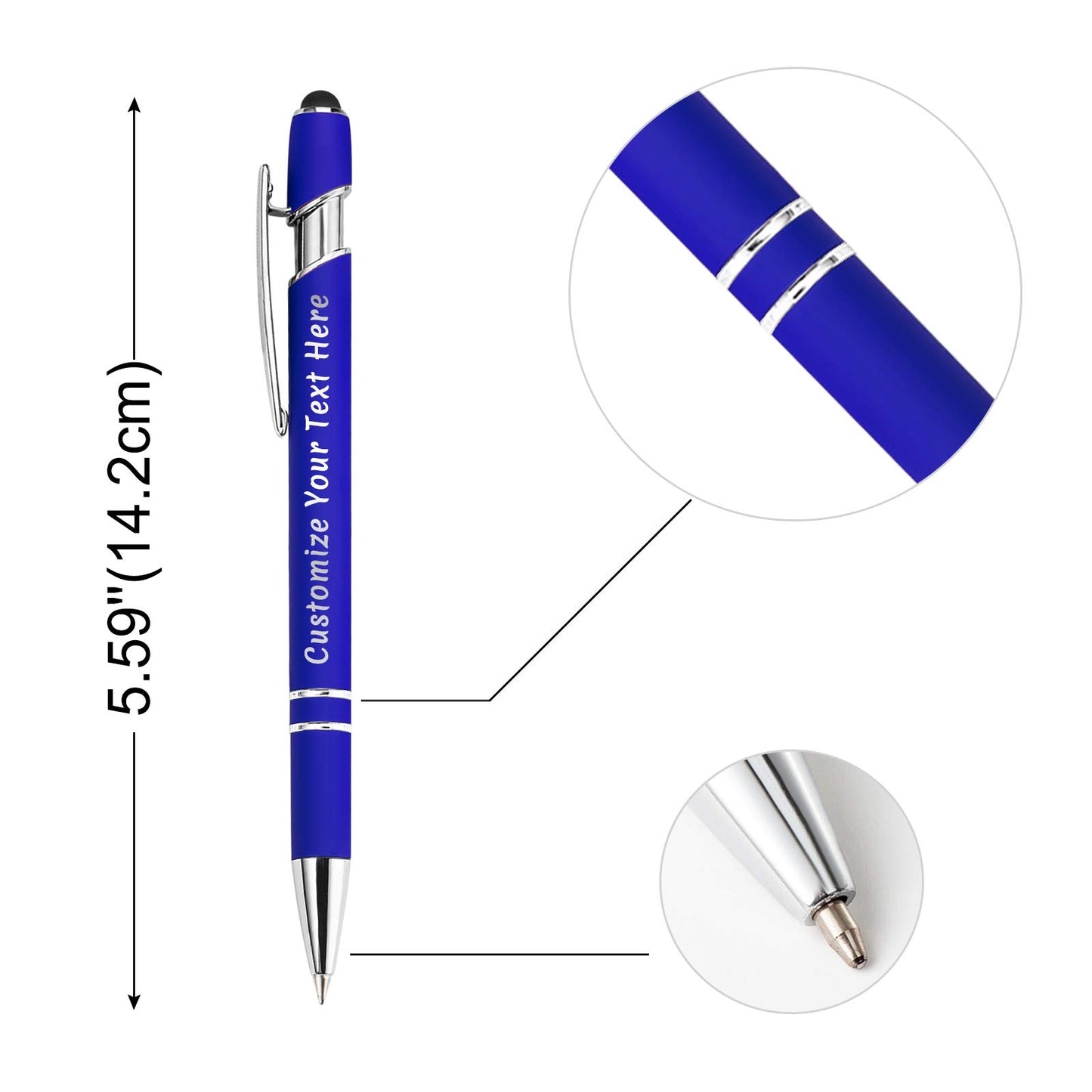 Amlion Custom Pens Personalized Bulk, Customized Ballpoint Pens with Stylus Name Message Logo