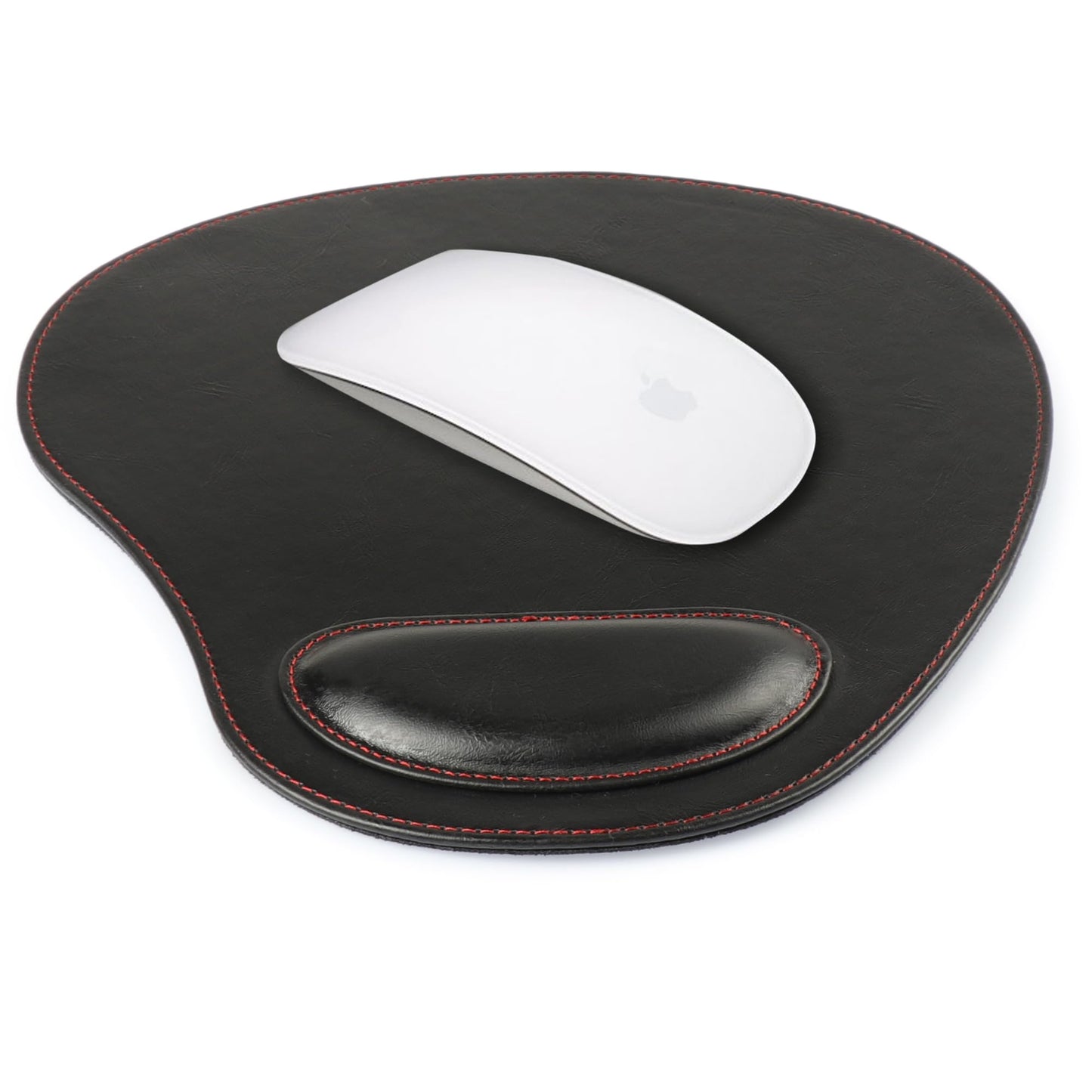 Londo PU Leather Oval Shape Non-Slip Mousepad with Wrist Rest Support, Waterproof Surface, Comfort